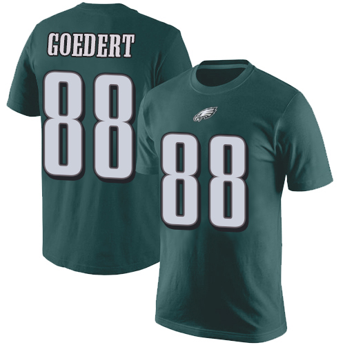 Men Philadelphia Eagles #88 Dallas Goedert Green Rush Pride Name and Number NFL T Shirt